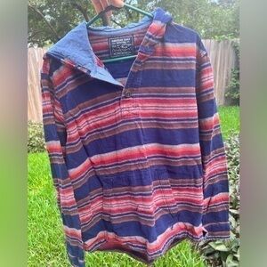 ▶️ American Eagle ◀️. Hooded Shirt with stripes.